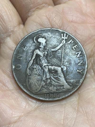 2025年第一百二十一场(总第一百四十七场）外国好品散币(免佣金) - 英国🇬🇧1917年1便士(乔治五世第一版)