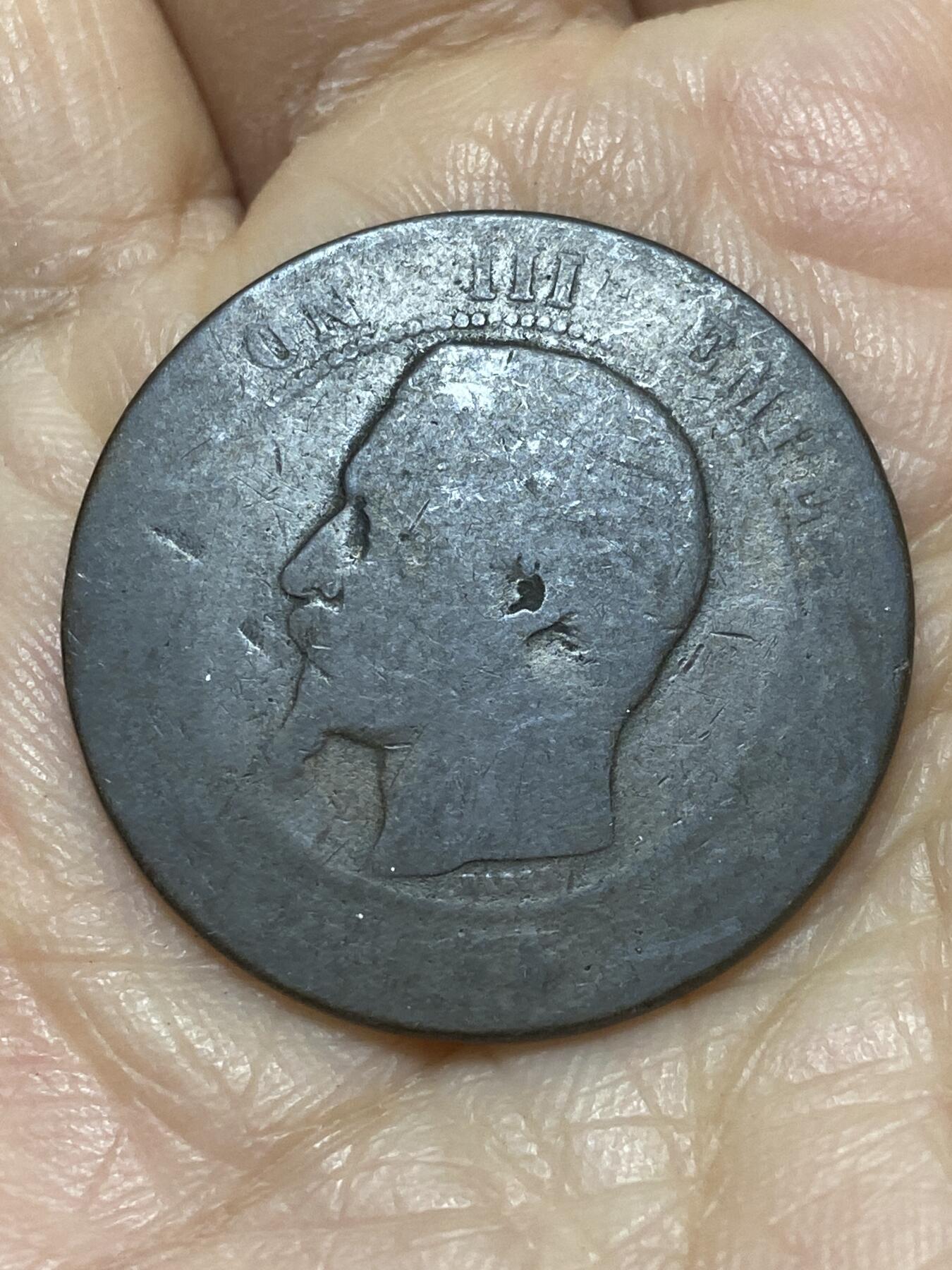 2025年第一百二十一场(总第一百四十七场）外国好品散币(免佣金) 法兰西第二帝国1855年10生丁(拿破仑三世第一版)