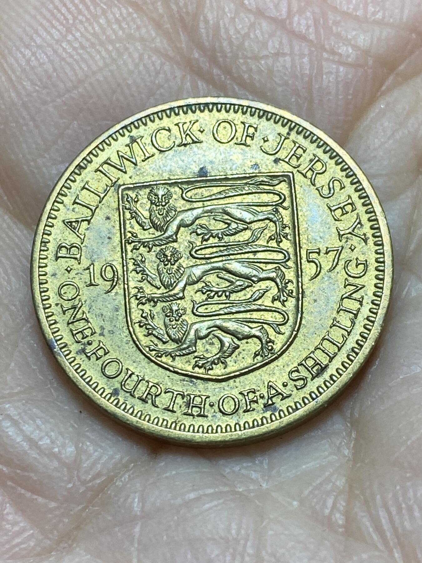 2025年第一百二十一场(总第一百四十七场）外国好品散币(免佣金) 英属泽西岛🇯🇪1957年1/4先令