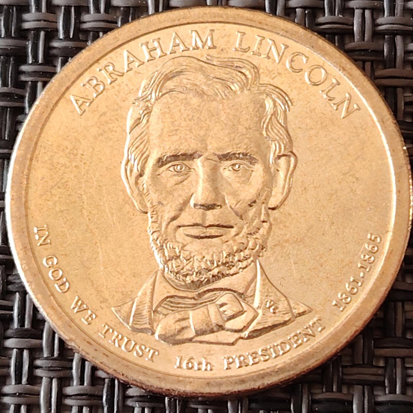 布加迪🐬～世界钱币(上海)🌾第 256 期 /  各国套币和散币 美国🇺🇸总统币 1元 第16届 亚伯拉罕·林肯(1861-1865)