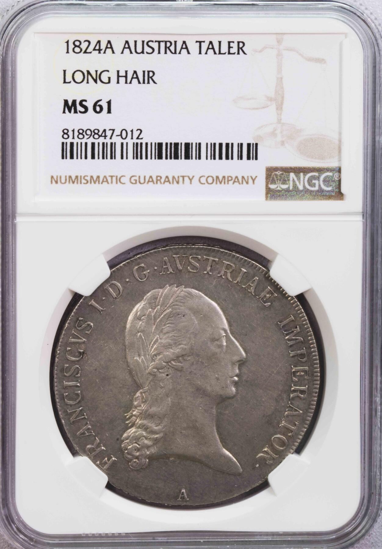 NGC-MS61 1824奥匈帝国弗朗茨一世泰勒大银币