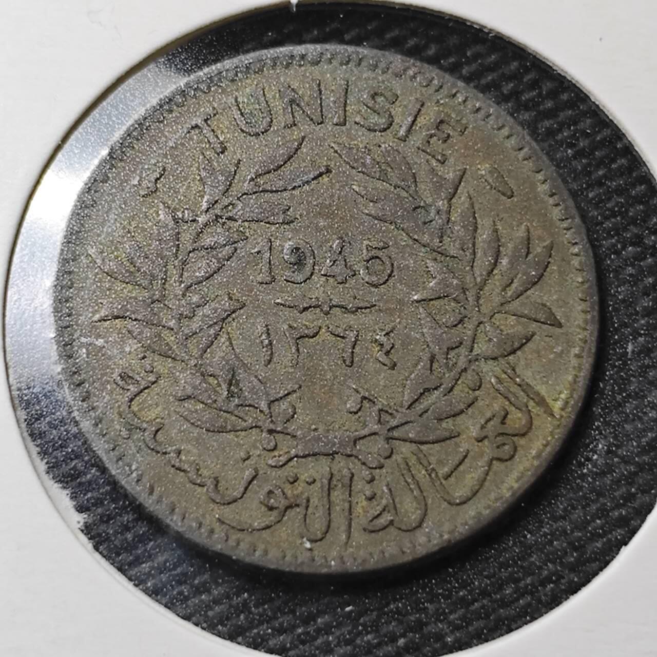 KK钱币收藏小铺  第362场  2月预留时间 周末发货  法属突尼斯1法郎铜币