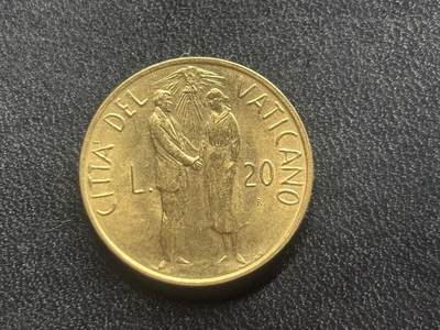 邮泉阁限时拍卖第三十四场 圣马力诺、梵蒂冈、意大利硬币专场（硬币在国外。请付邮费6元。） - 梵蒂冈教宗若望保禄二世1982年20里拉