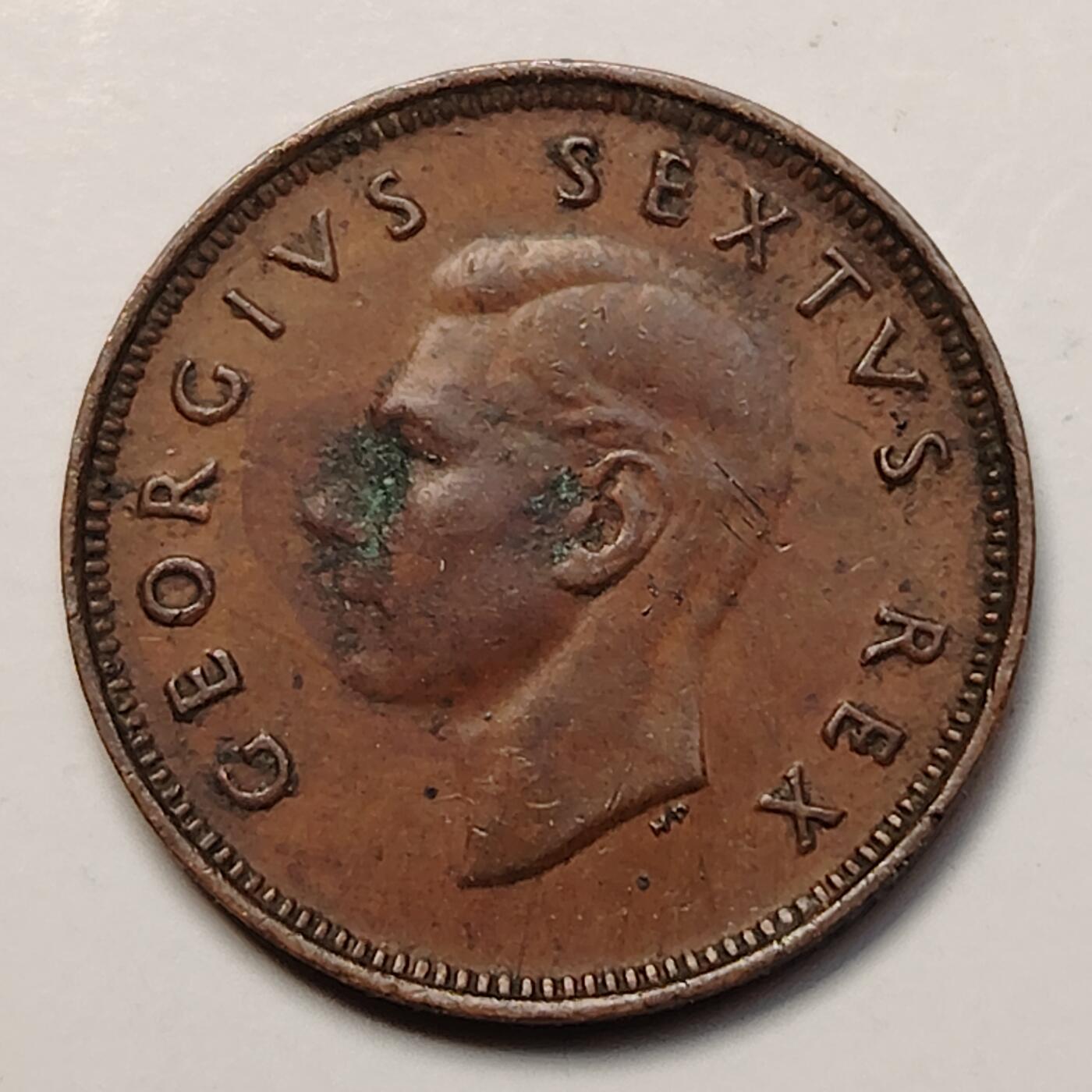 布加迪🐬～世界钱币(上海)🌾第 256 期 /  各国套币和散币 南非🇿🇦 1948年 1/4便士