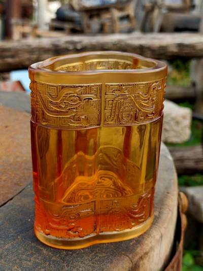 老琉璃笔筒  全品 - 老琉璃笔筒  全品