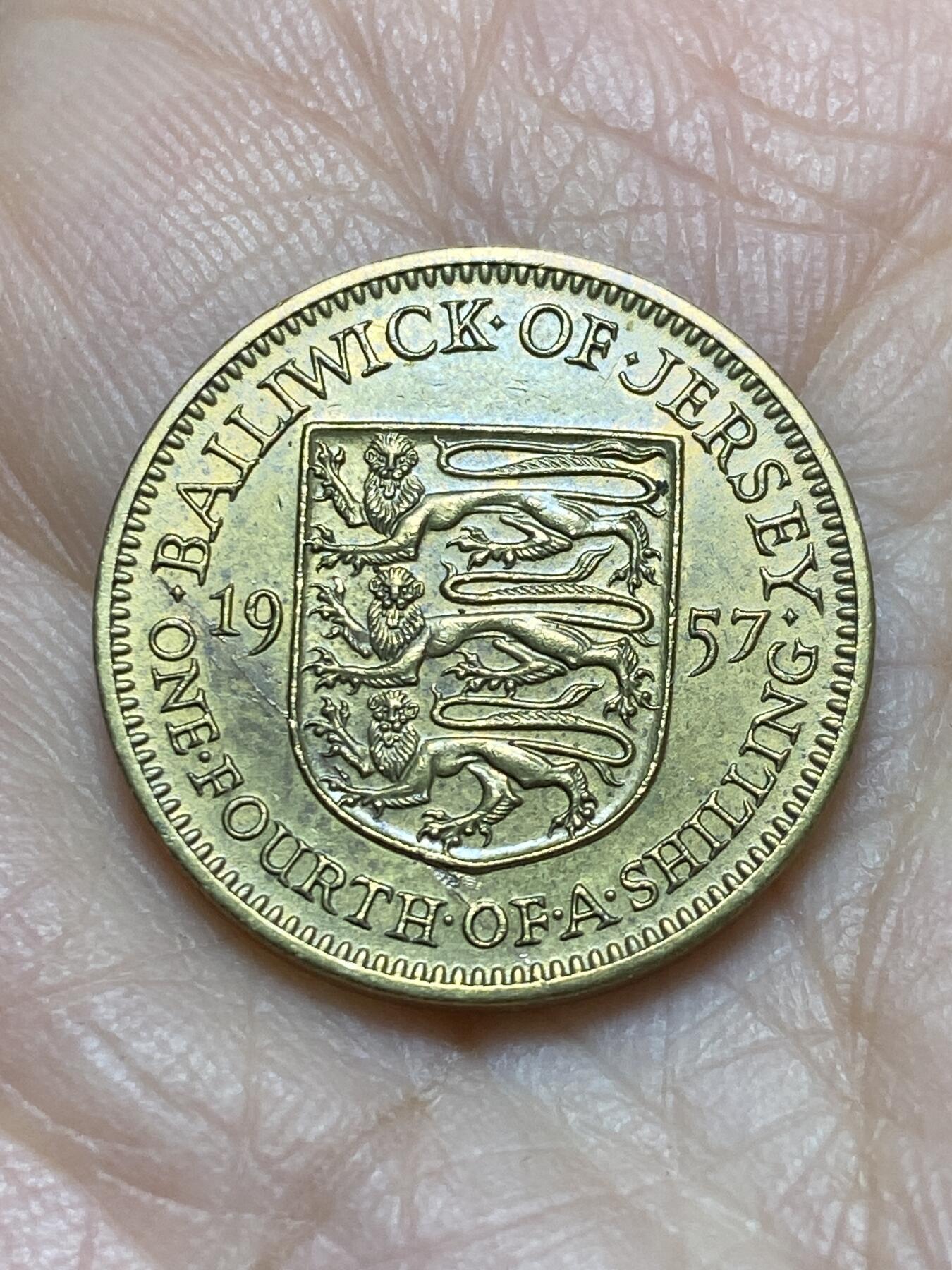 2025年第一百二十一场(总第一百四十七场）外国好品散币(免佣金) 英属泽西岛🇯🇪1957年1/4先令