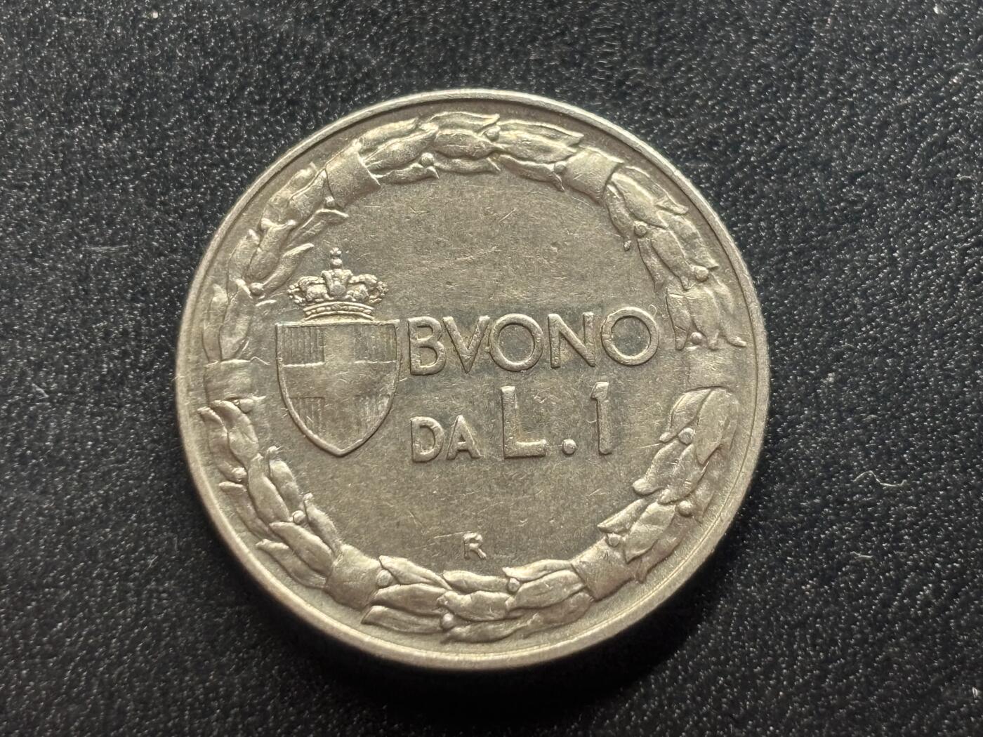 邮泉阁限时拍卖第三十四场 圣马力诺、梵蒂冈、意大利硬币专场（硬币在国外。请付邮费6元。） 意大利王国维克托·伊曼纽尔三世1922年1里拉