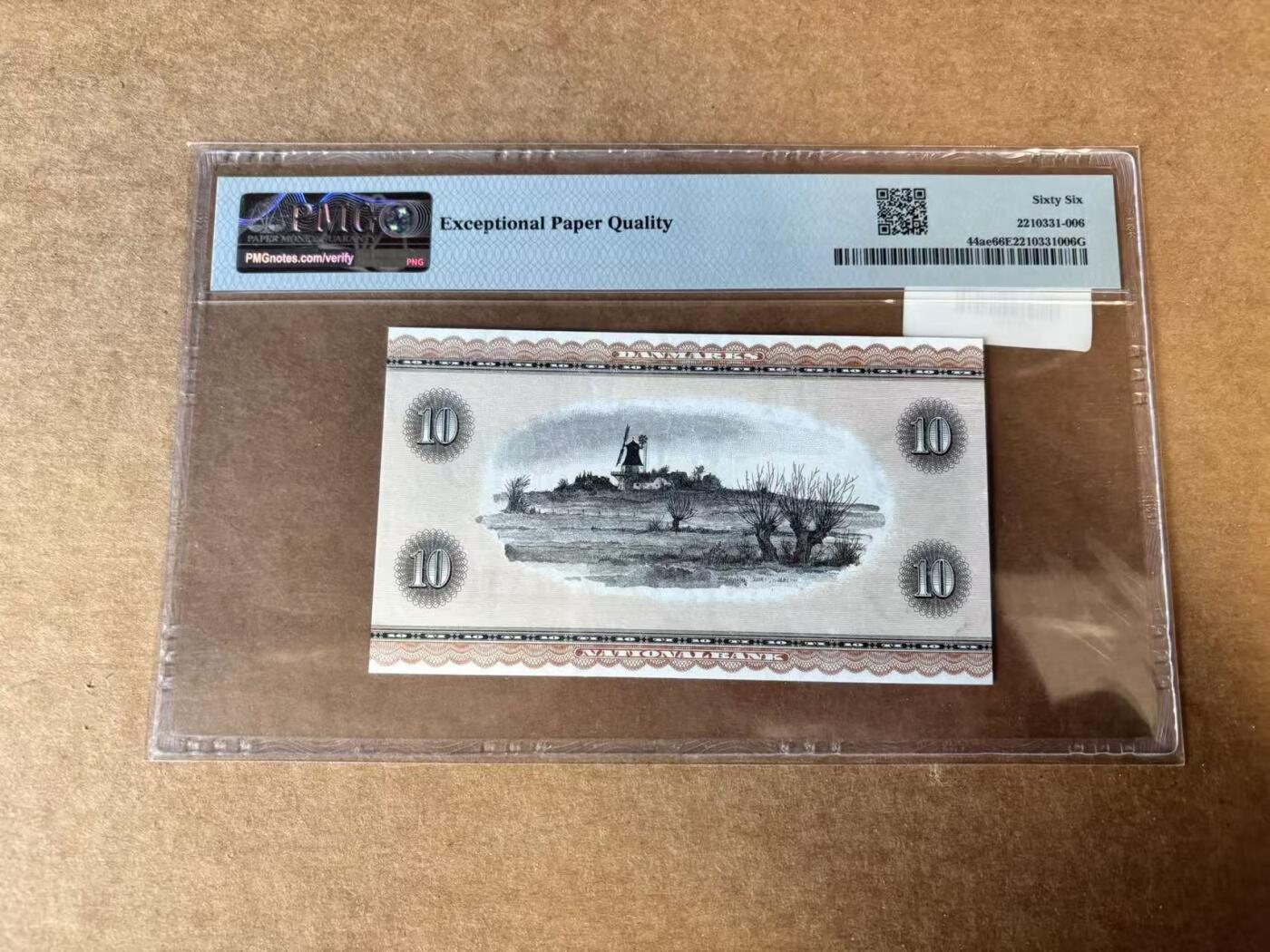 【Blue Auction】世界纸币精拍第745期——18级TOP拍卖/信誉/品质/专业/高效💫 【无47】丹麦 1970-71年10克朗 安徒生 PMG66EPQ