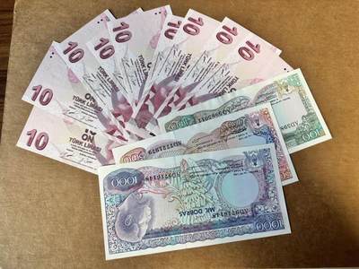 【Blue Auction】世界纸币精拍第745期——18级TOP拍卖/信誉/品质/专业/高效💫 - 【一组12张 含无47】土耳其10里拉&圣多美和普林西比 100-1000多布拉 全新UNC