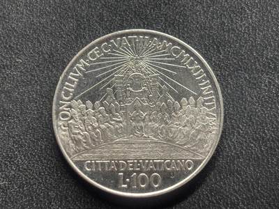 邮泉阁限时拍卖第三十四场 圣马力诺、梵蒂冈、意大利硬币专场（硬币在国外。请付邮费6元。） - 梵蒂冈教宗若望二十三世1962年100里拉纪念币