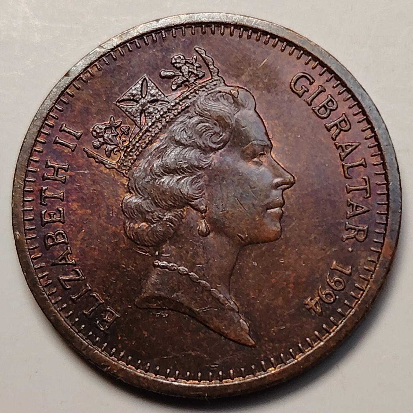 布加迪🐬～世界钱币(上海)🌾第 256 期 /  各国套币和散币 直布罗陀🇬🇮 1994年 2便士