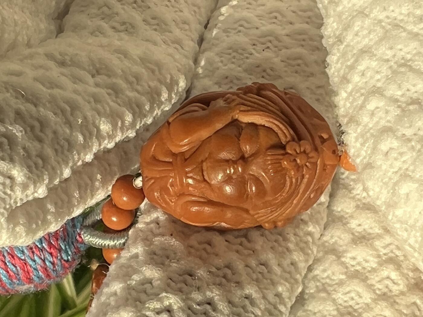 零元拍：橄榄核雕女财神扎基拉姆四不手捻