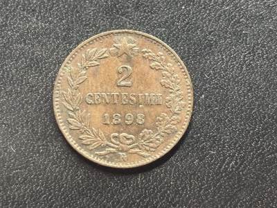 邮泉阁限时拍卖第三十四场 圣马力诺、梵蒂冈、意大利硬币专场（硬币在国外。请付邮费6元。） - 意大利王国翁贝托一世1898年2分