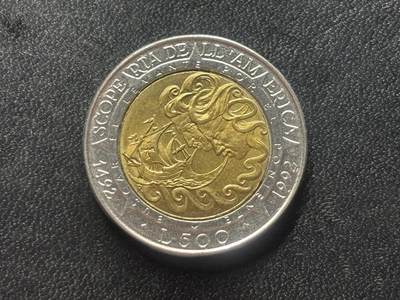 邮泉阁限时拍卖第三十四场 圣马力诺、梵蒂冈、意大利硬币专场（硬币在国外。请付邮费6元。） - 圣马力诺1992年500里拉