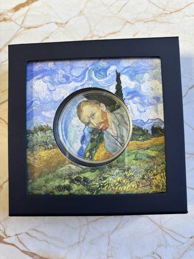 第180期拍卖【长期征集拍品】【北京币展专场】 - 库克2022年画家梵高彩色2盎司精制纪念银币，999银，发行999枚,梵高衣服这里有掉色