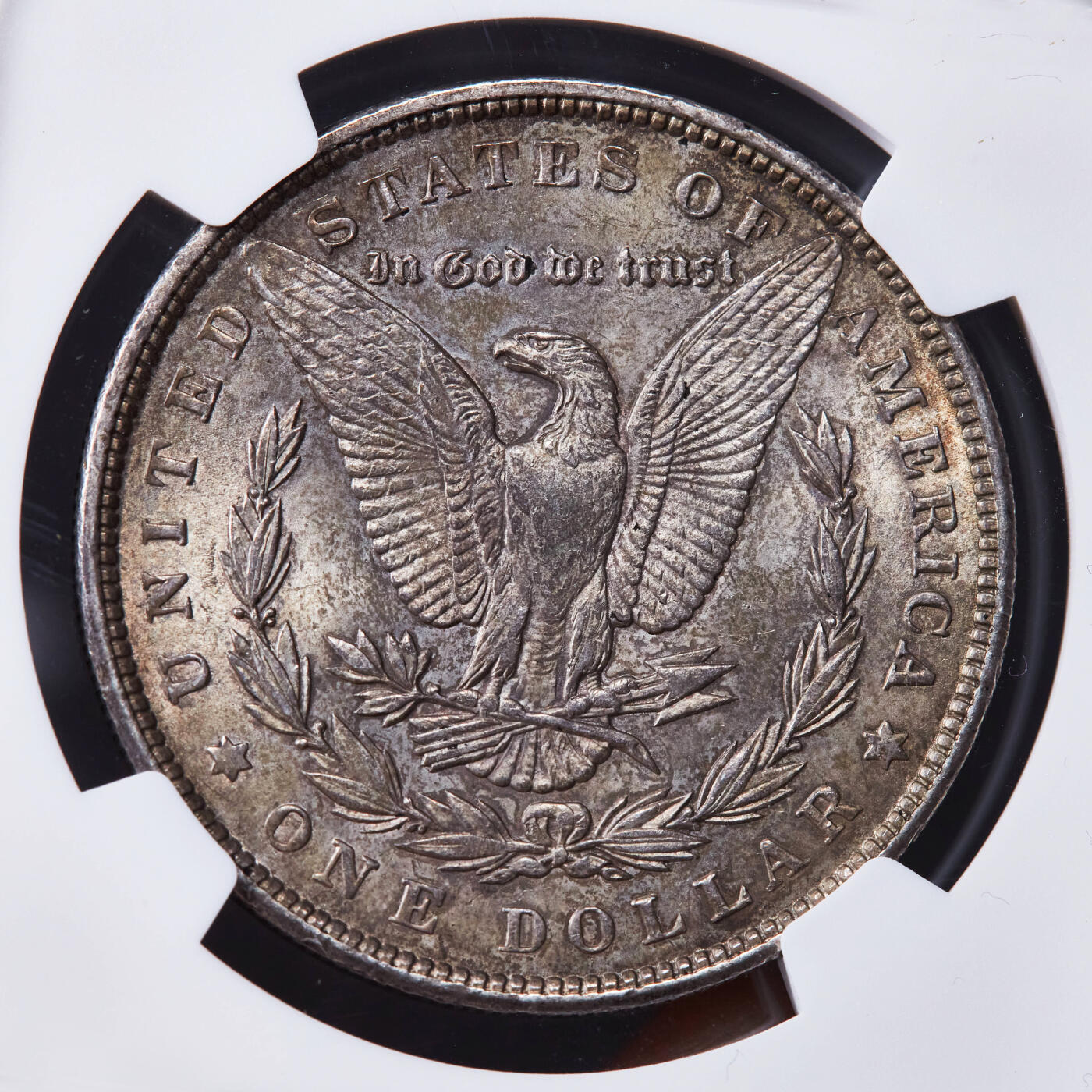 【俄甄集藏】2025年(044)11-12星期三晚 19:30 全场包邮 美国1900年摩根1美元大银币，NGC MS62，双面黄油五彩，转光品相