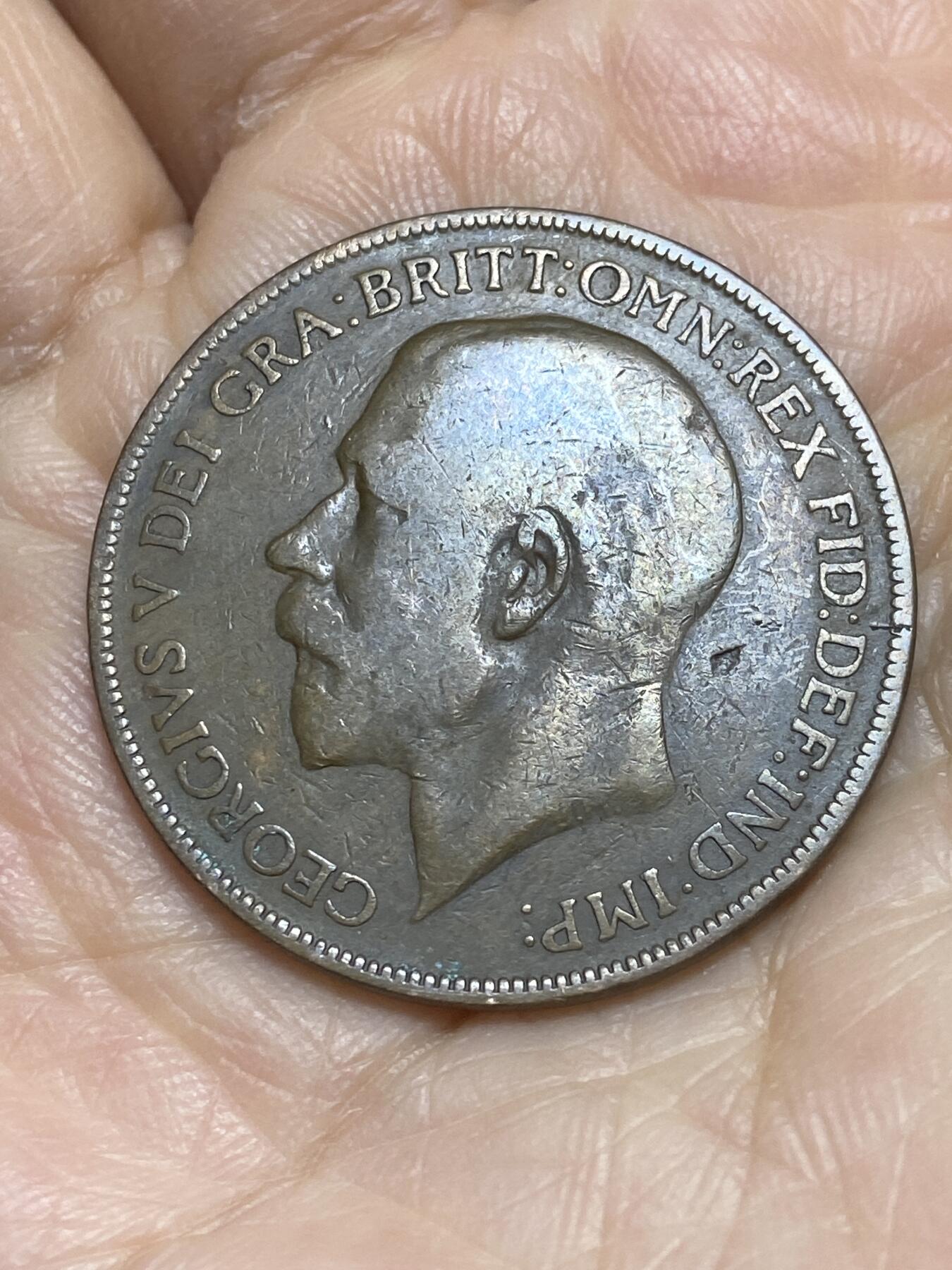 2025年第一百二十一场(总第一百四十七场）外国好品散币(免佣金) 英国🇬🇧1921年1便士(乔治五世第一版)