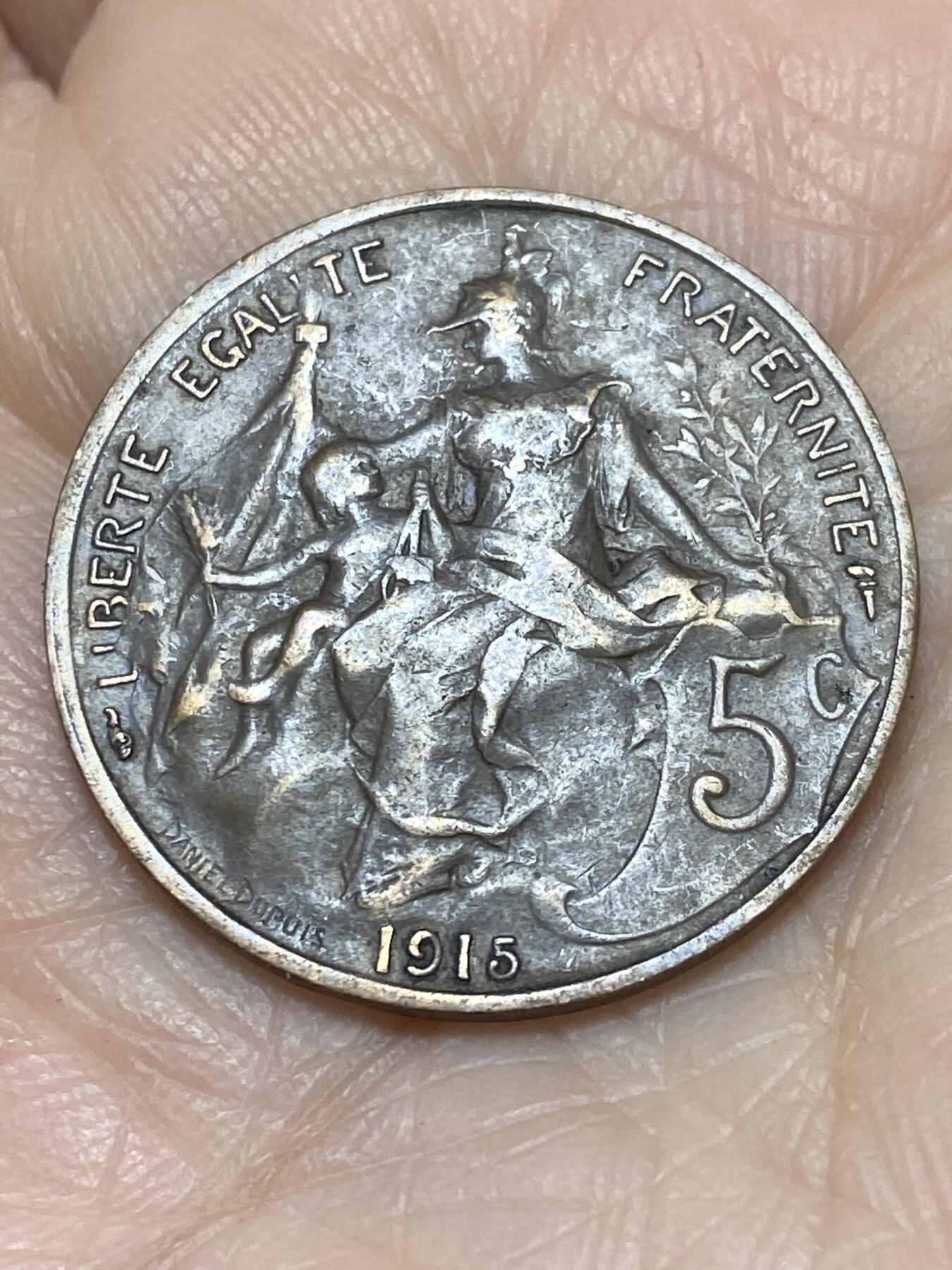 2025年第一百二十一场(总第一百四十七场）外国好品散币(免佣金) 法兰西第三共和国1915年5生丁