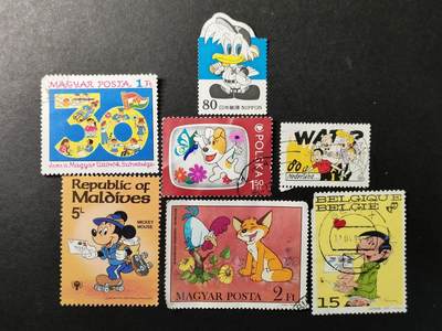 嘉禾收藏    【第366期】            无佣金、可寄存、满30元包邮 - 匈牙利,日本等卡通邮票一组