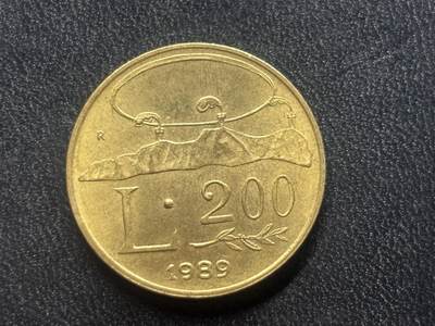 邮泉阁限时拍卖第三十四场 圣马力诺、梵蒂冈、意大利硬币专场（硬币在国外。请付邮费6元。） - 圣马力诺1989年200里拉