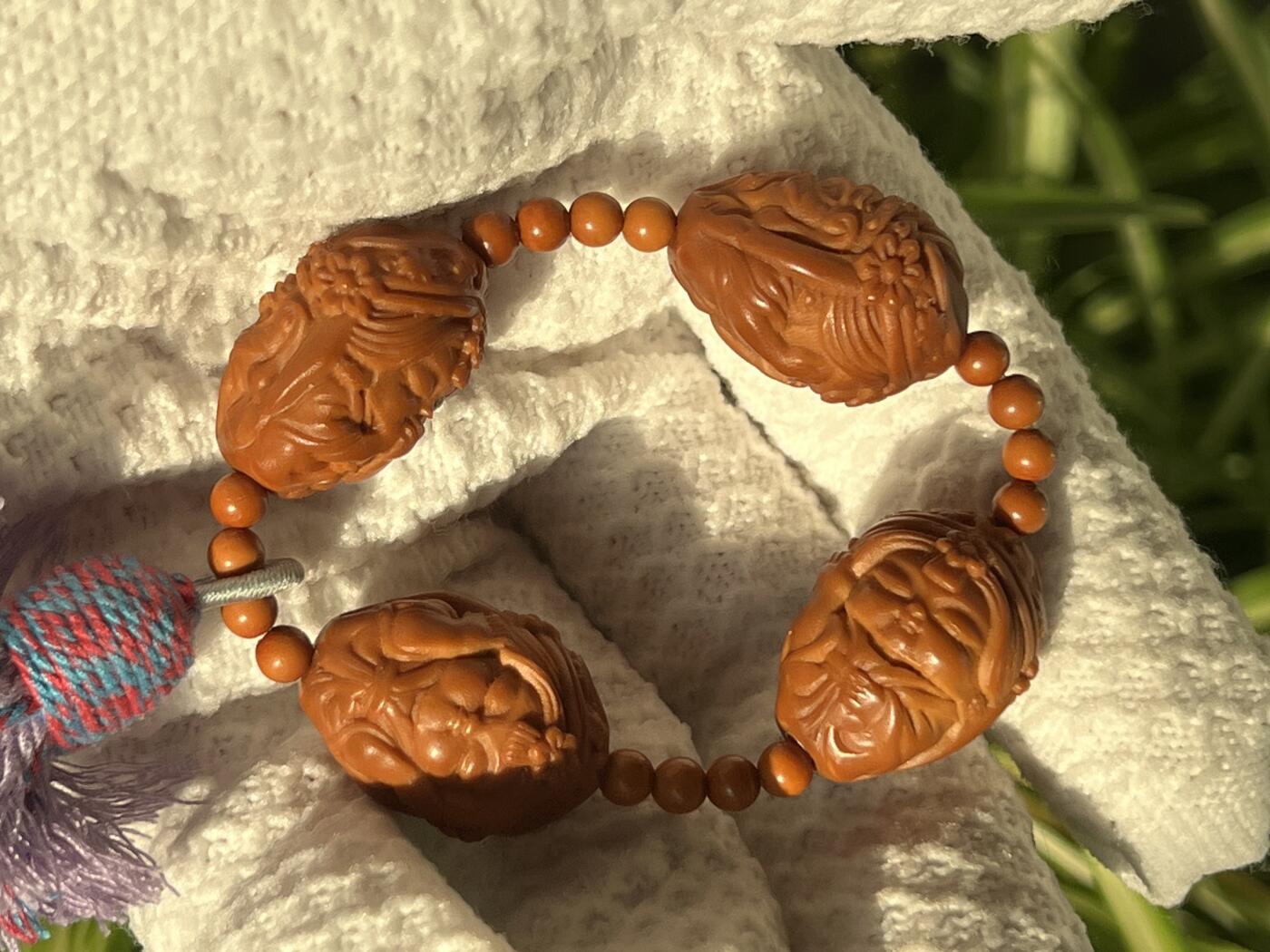 零元拍：橄榄核雕女财神扎基拉姆四不手捻