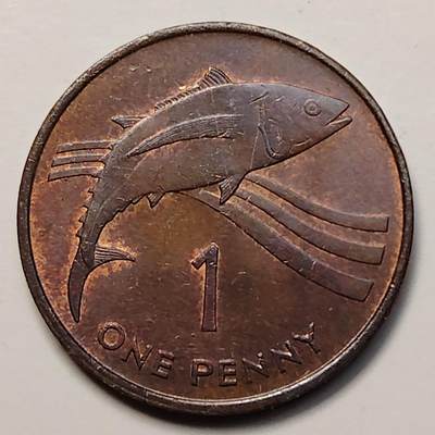 布加迪🐬～世界钱币(上海)🌾第 256 期 /  各国套币和散币 - 亚松森岛 1994年 1便士