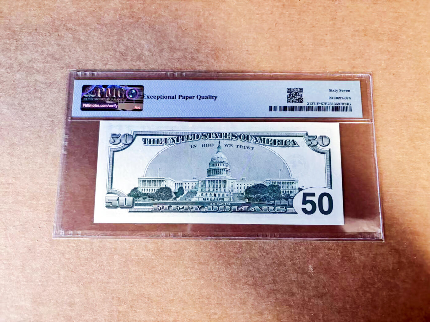 【Blue Auction】世界纸币精拍第745期——18级TOP拍卖/信誉/品质/专业/高效💫 【千位小号补号无47】美国 2001年50美金 少见里士满版 PMG67EPQ 高分