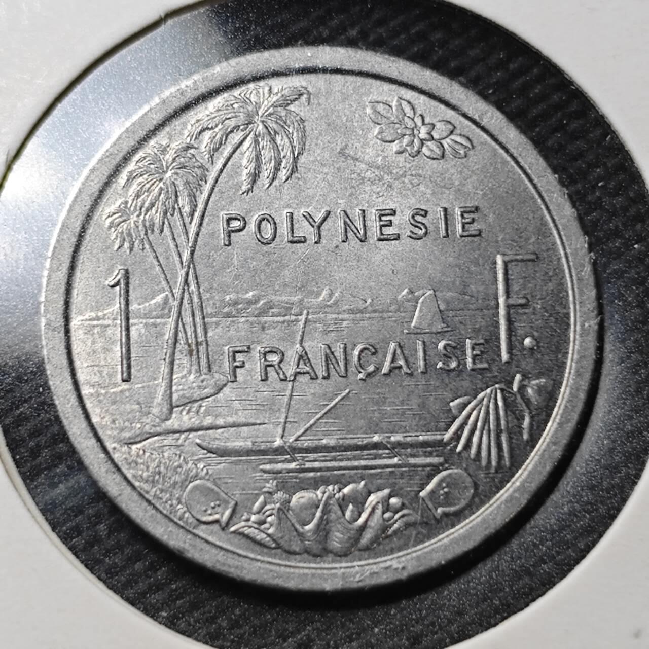 KK钱币收藏小铺  第363场  2月预留时间 周末发货  1977法属波利尼西亚1法郎