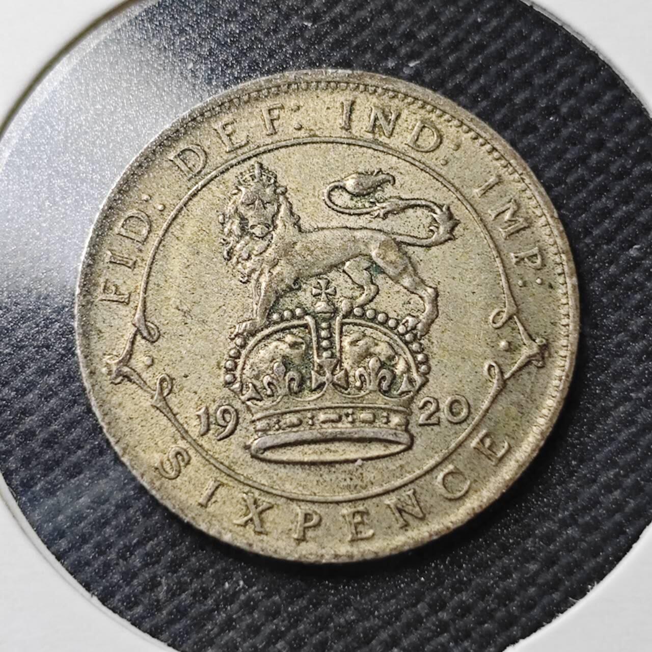 KK钱币收藏小铺  第363场  2月预留时间 周末发货  1920英国6便士银币