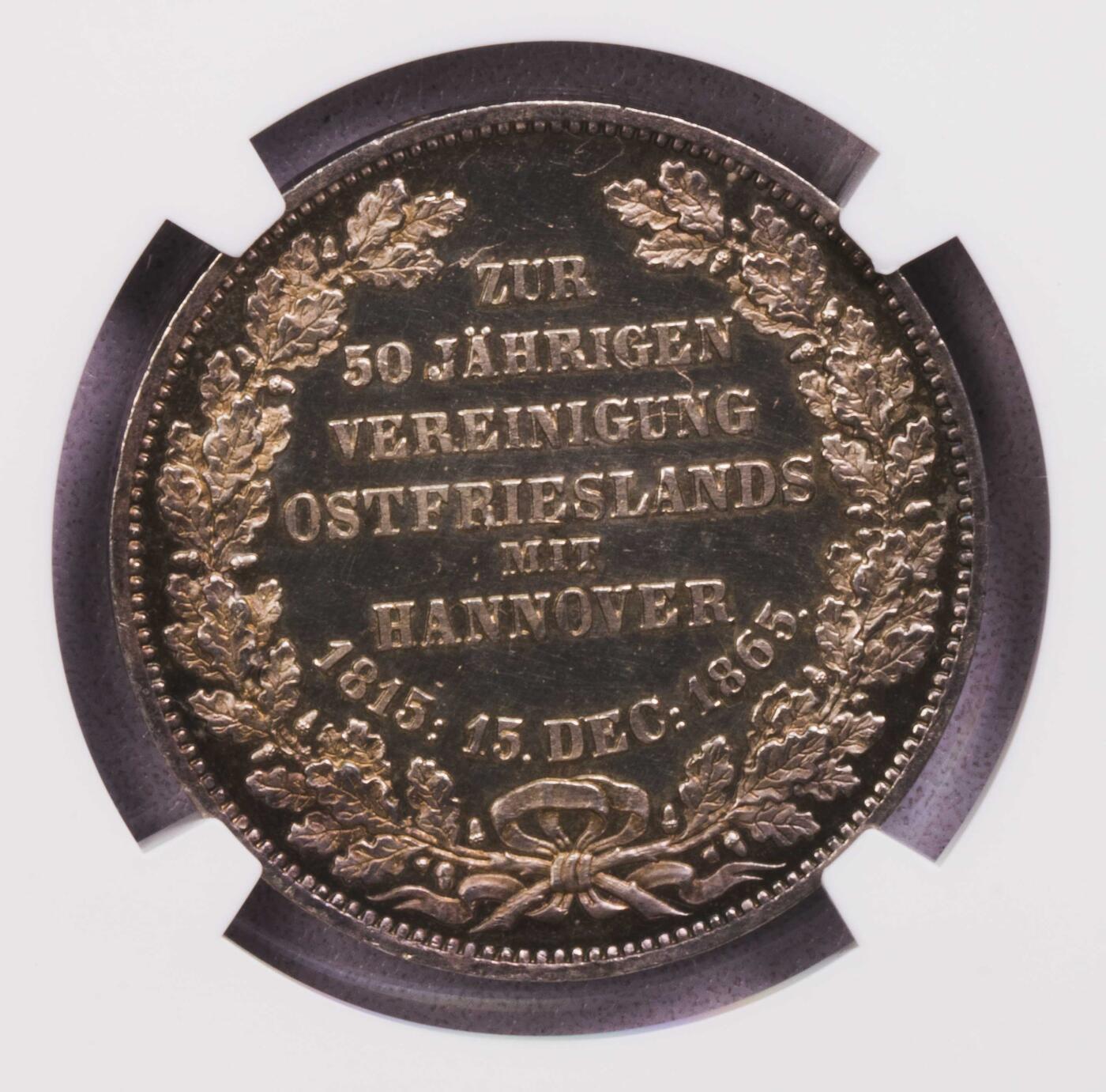NGC-MS62 1865汉诺威东弗里士联合50周年纪念泰勒