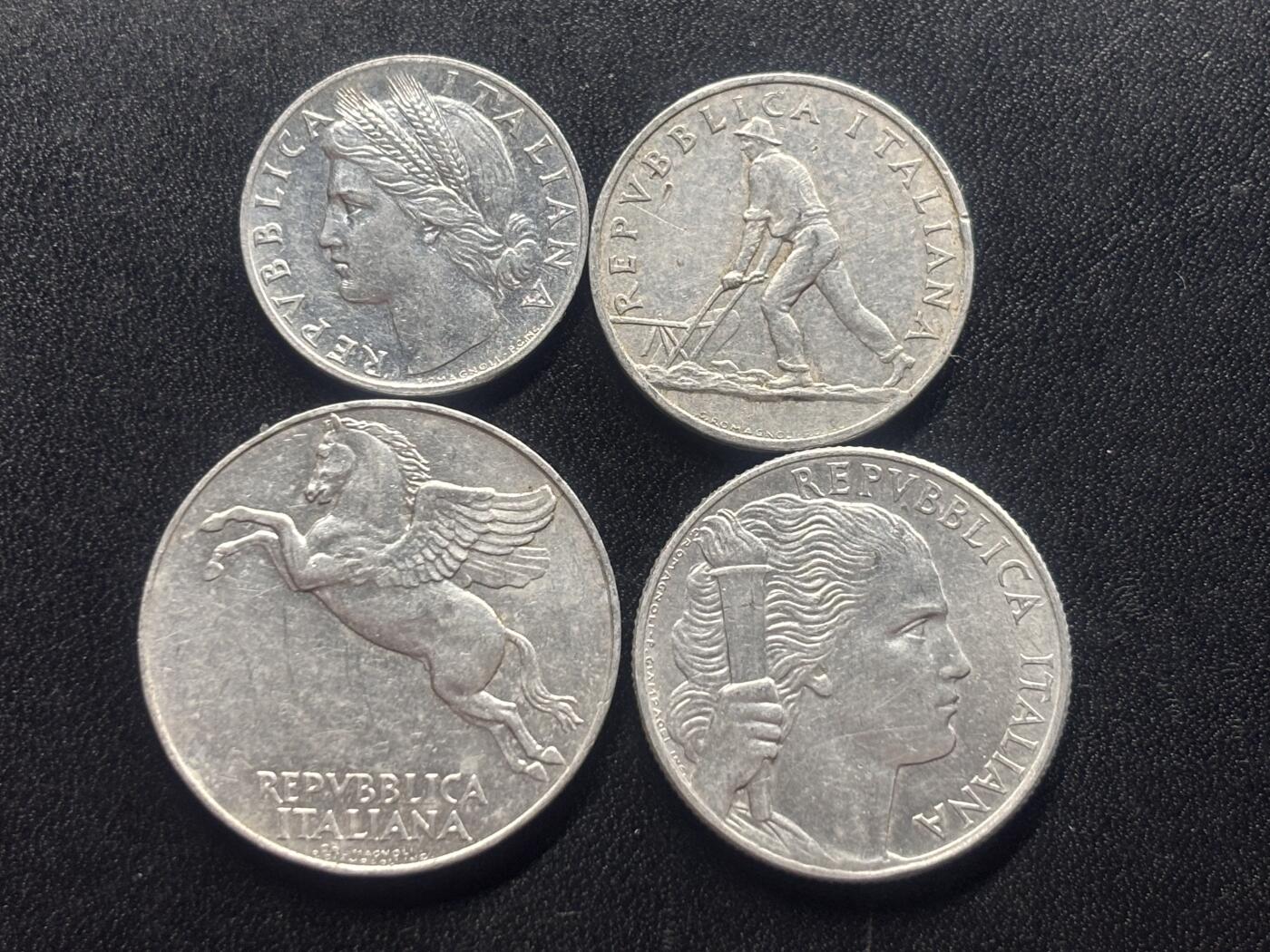 邮泉阁限时拍卖第三十四场 圣马力诺、梵蒂冈、意大利硬币专场（硬币在国外。请付邮费6元。） 意大利1949年4枚