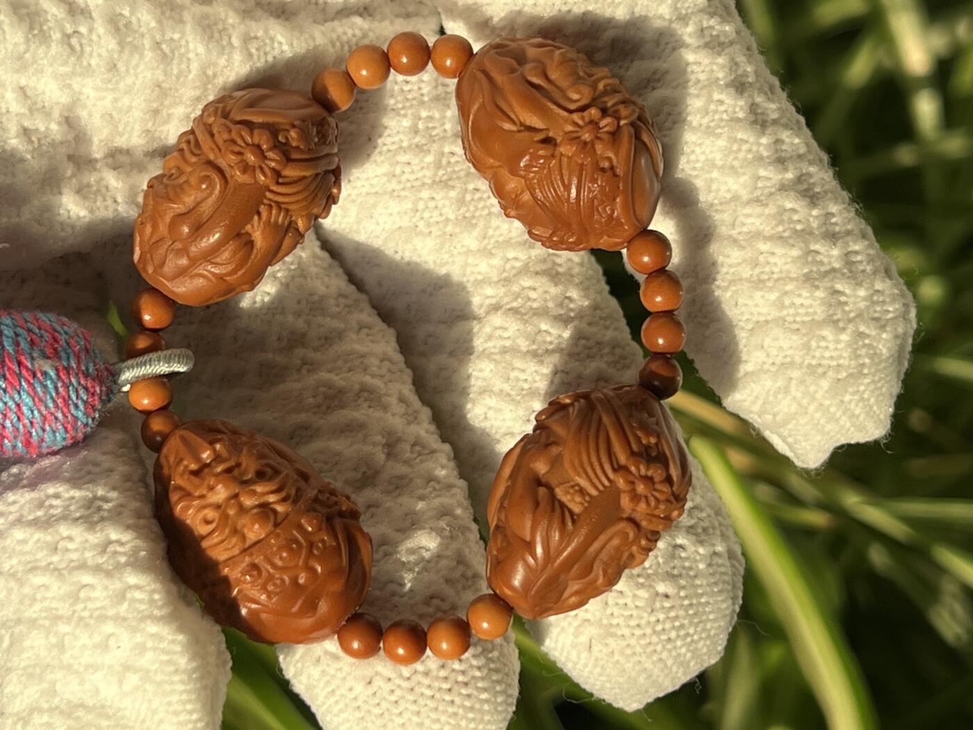 零元拍：橄榄核雕女财神扎基拉姆四不手捻