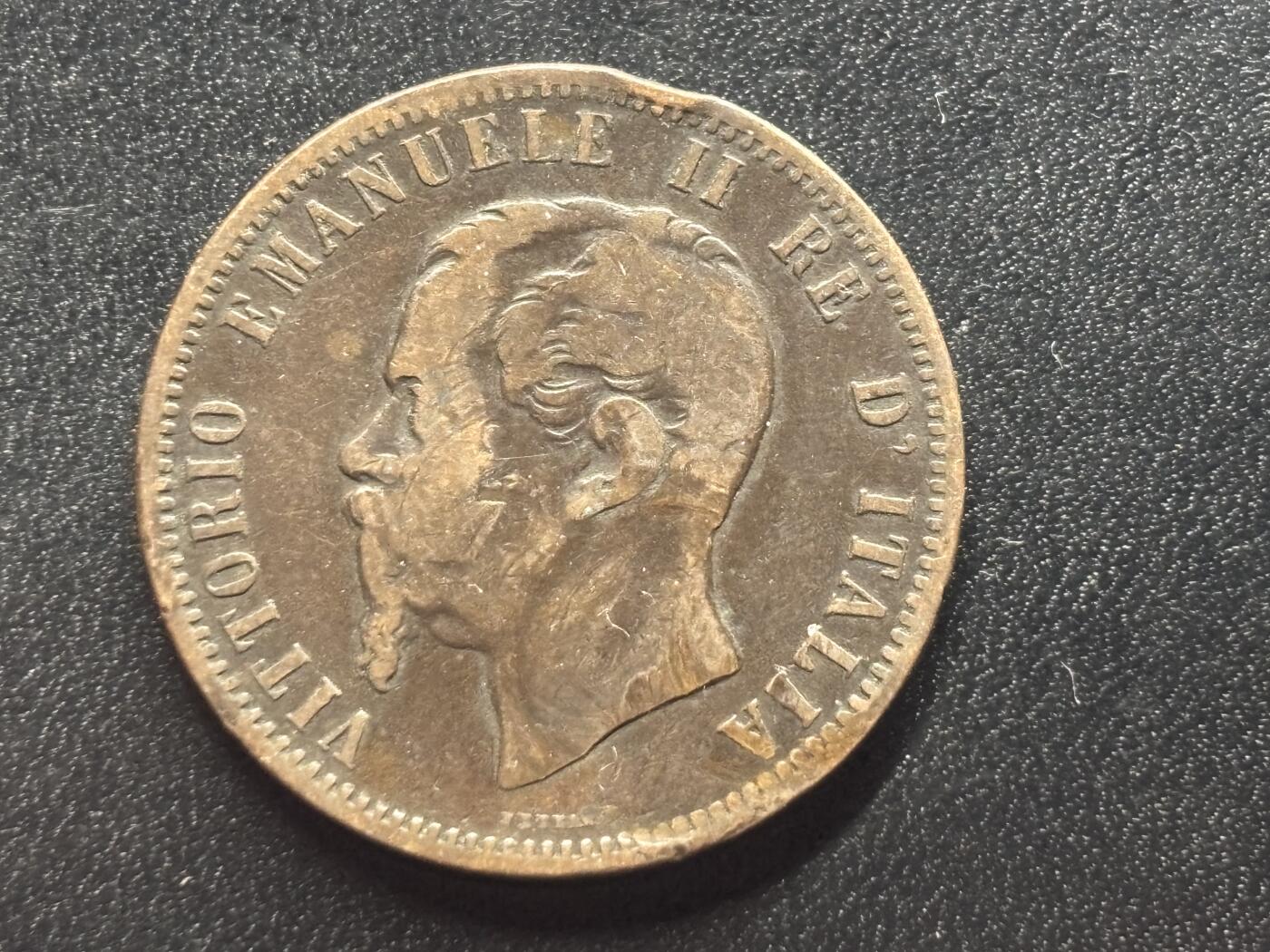 邮泉阁限时拍卖第三十四场 圣马力诺、梵蒂冈、意大利硬币专场（硬币在国外。请付邮费6元。） 意大利王国维克托·伊曼纽尔二世1866年10分M版