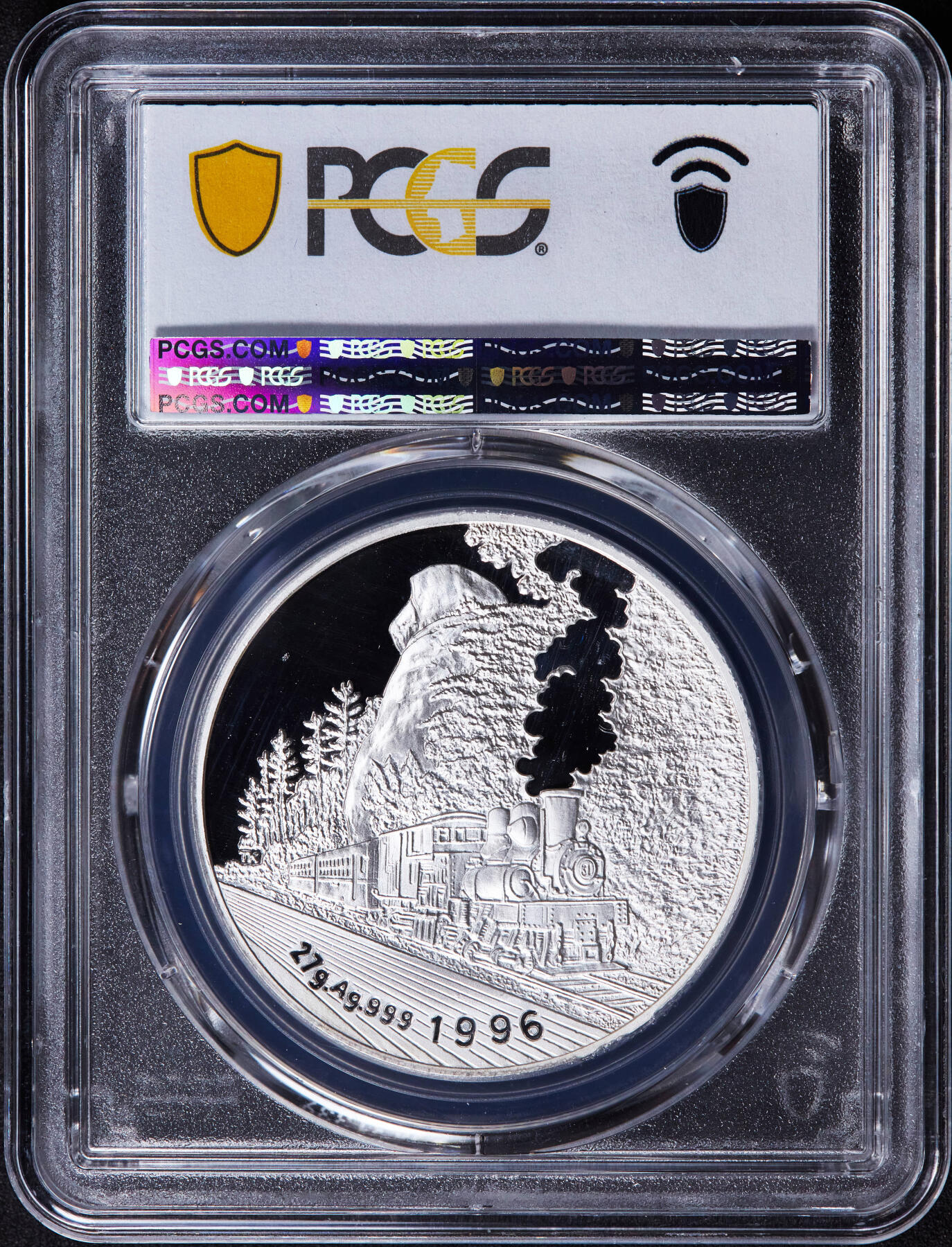 【俄甄集藏】2025年(044)11-12星期三晚 19:30 全场包邮 中国台湾1996年林务局数年纪念精制大银章，PCGS PR68DC，重27克，999银，少见品种，带原盒