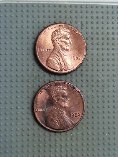 2025年第110场各国散币拍卖（总第110场） - 美国费城造币厂1982年2.5g1美分大小年份2枚