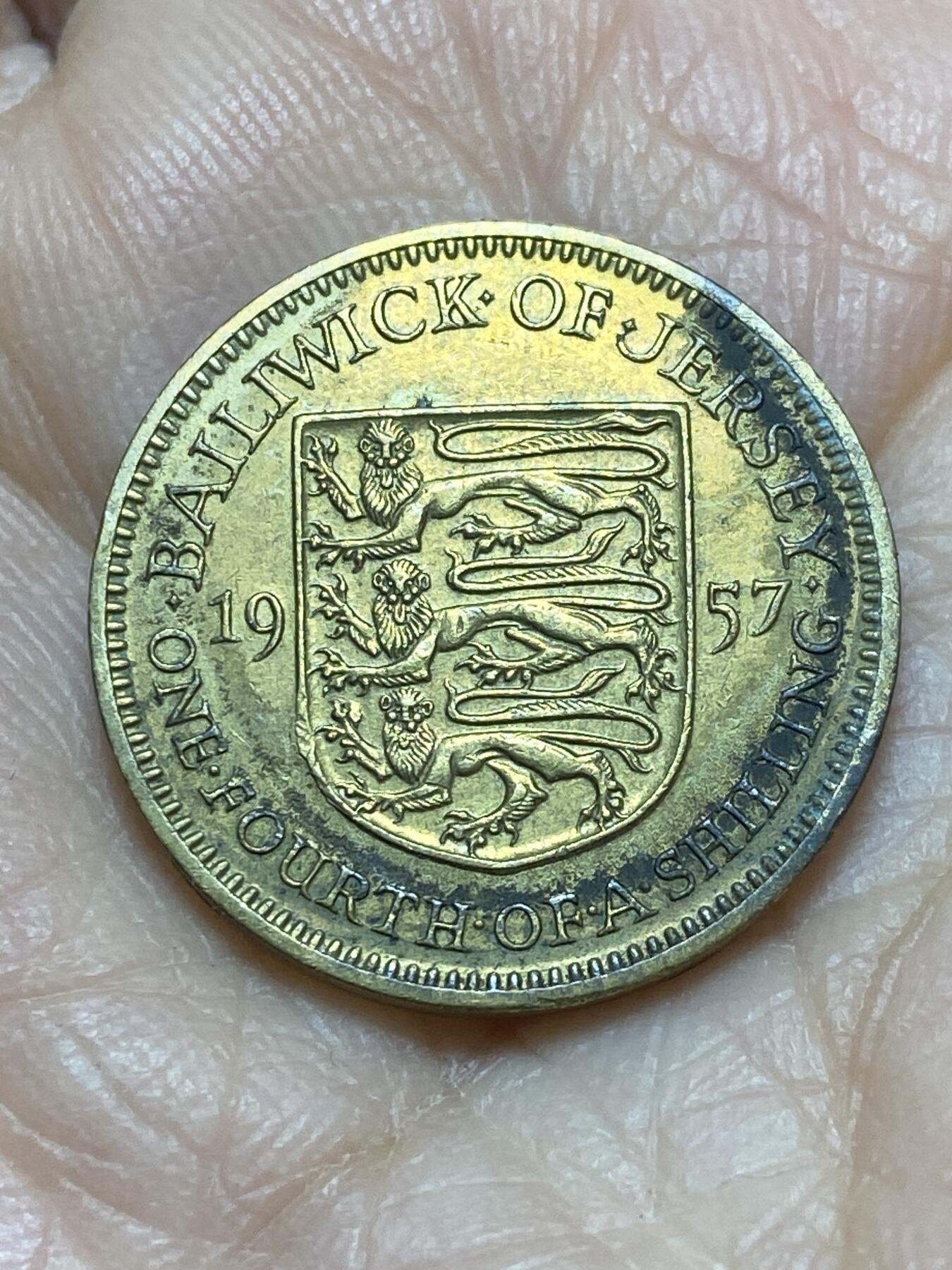 2025年第一百二十一场(总第一百四十七场）外国好品散币(免佣金) 英属泽西岛🇯🇪1957年1/4先令