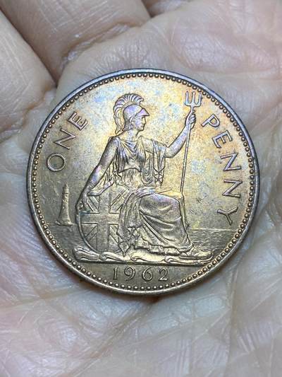 2025年第一百二十一场(总第一百四十七场）外国好品散币(免佣金) - 英国🇬🇧1962年1便士(伊丽莎白二世青年桂冠第二版)