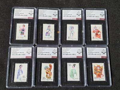 刘世昌艺术品销售中心～虎踞龙蟠*金杨在线联拍群第508期 - 1983年T.87.《旦角》 特种邮票（ASG XF/Superb95 3枚；XF90 2枚 ；VF/XF85 3枚 串号：1077071-025～142、144、145、148、150、152、153、155）一套8枚。