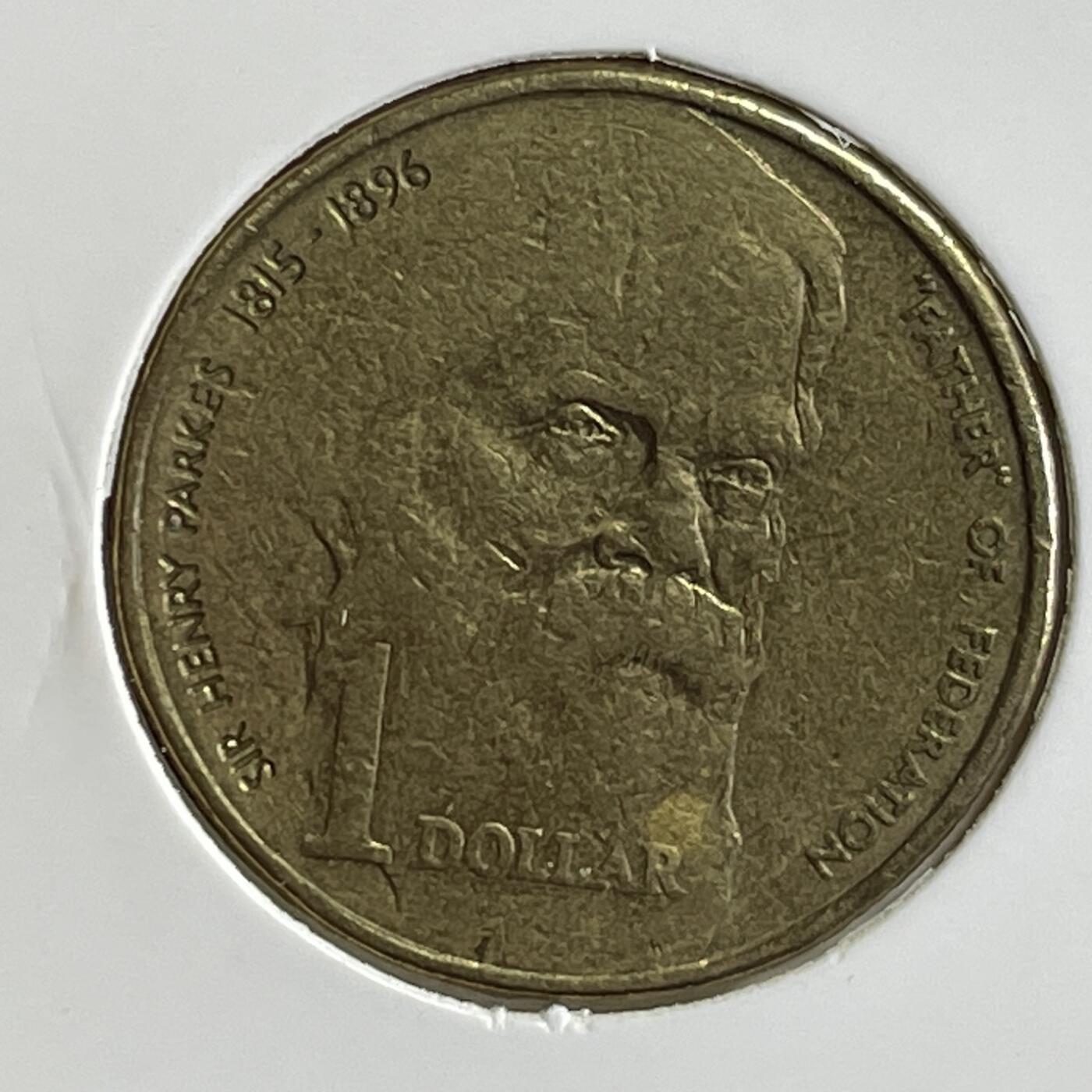 【澳大利亚硬币】限时专场 澳大利亚1元纪念币-1996年“联邦之父”亨利爵士帕克诞生200周年一枚