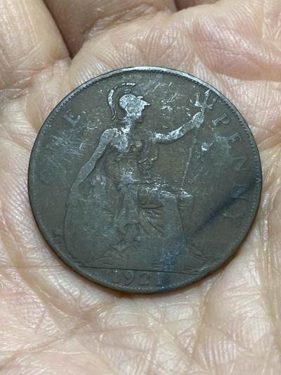 2025年第一百二十一场(总第一百四十七场）外国好品散币(免佣金) - 英国🇬🇧1921年1便士(乔治五世第一版)