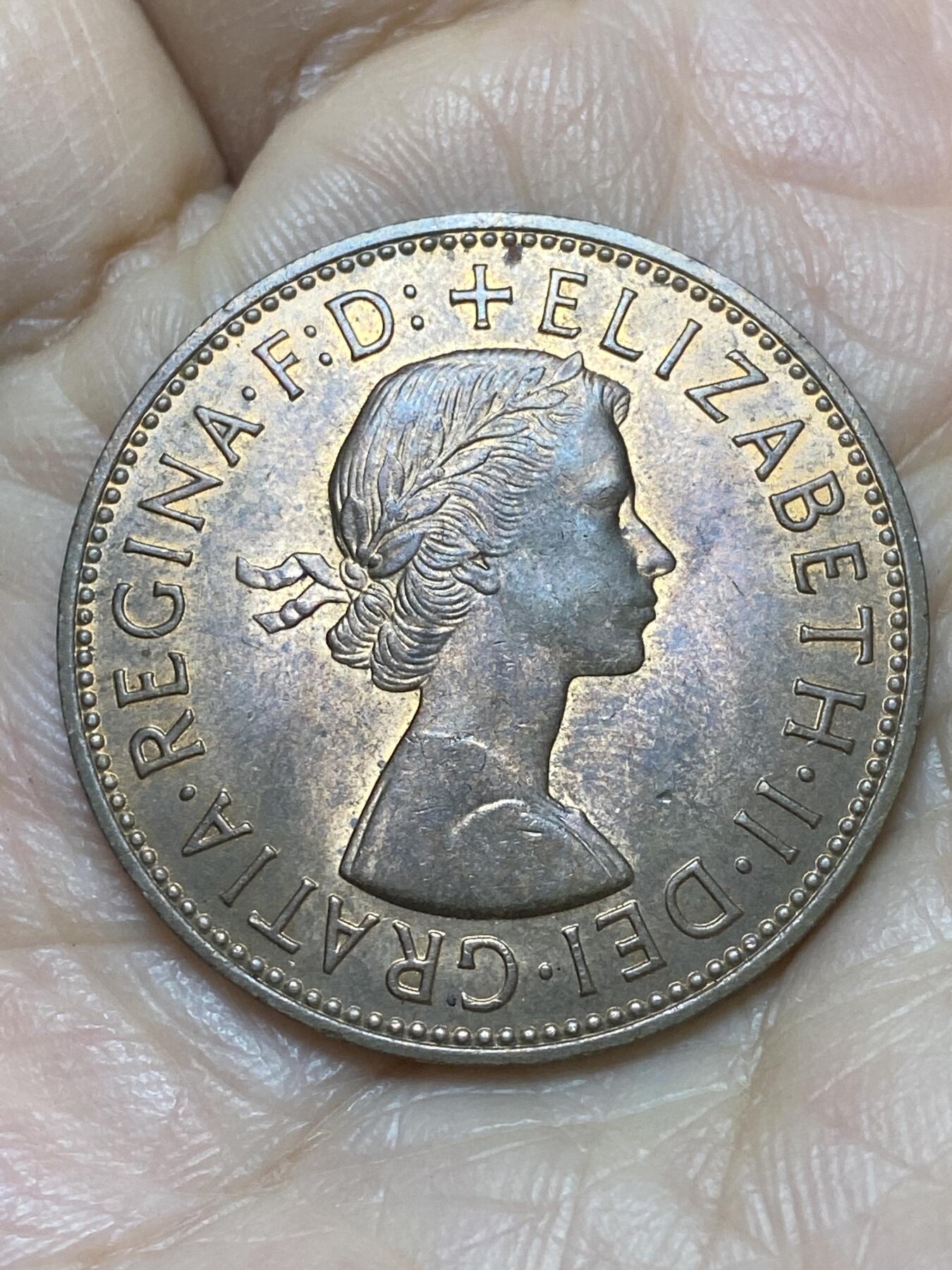 2025年第一百二十一场(总第一百四十七场）外国好品散币(免佣金) 英国🇬🇧1967年1便士(伊丽莎白二世青年桂冠第二版，普制币关门年)