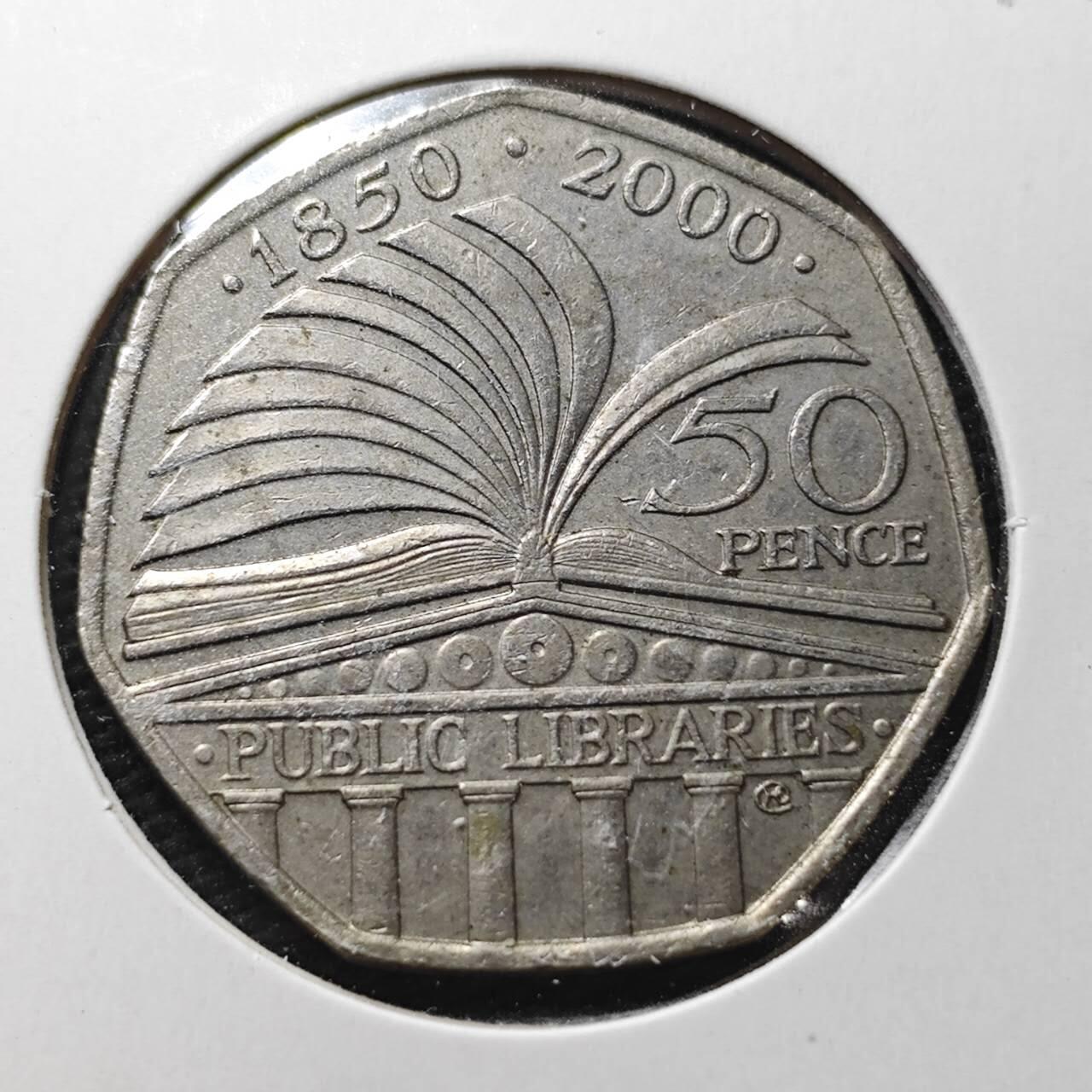 KK钱币收藏小铺  第362场  2月预留时间 周末发货  英国50便士纪念币