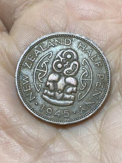 2025年第一百二十一场(总第一百四十七场）外国好品散币(免佣金) - 新西兰🇳🇿1945年半便士(乔治六世第一版)