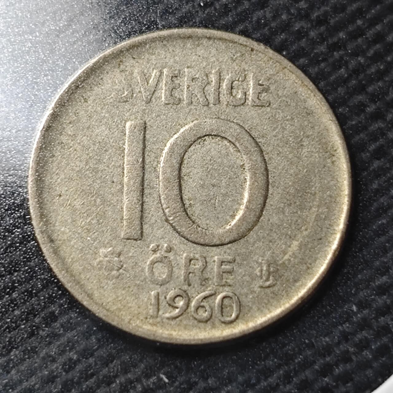 KK钱币收藏小铺  第363场  2月预留时间 周末发货  1960瑞典10欧尔银币