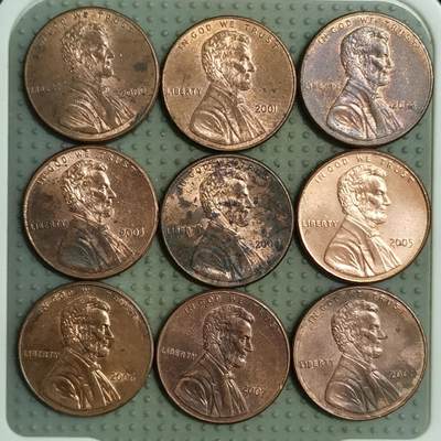 2025年第110场各国散币拍卖（总第110场） - 美国费城造币厂2000-2008年1美分9枚