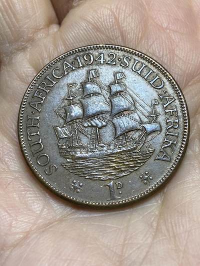 2025年第一百二十一场(总第一百四十七场）外国好品散币(免佣金) - 英属南非1942年1便士(乔治六世时期)