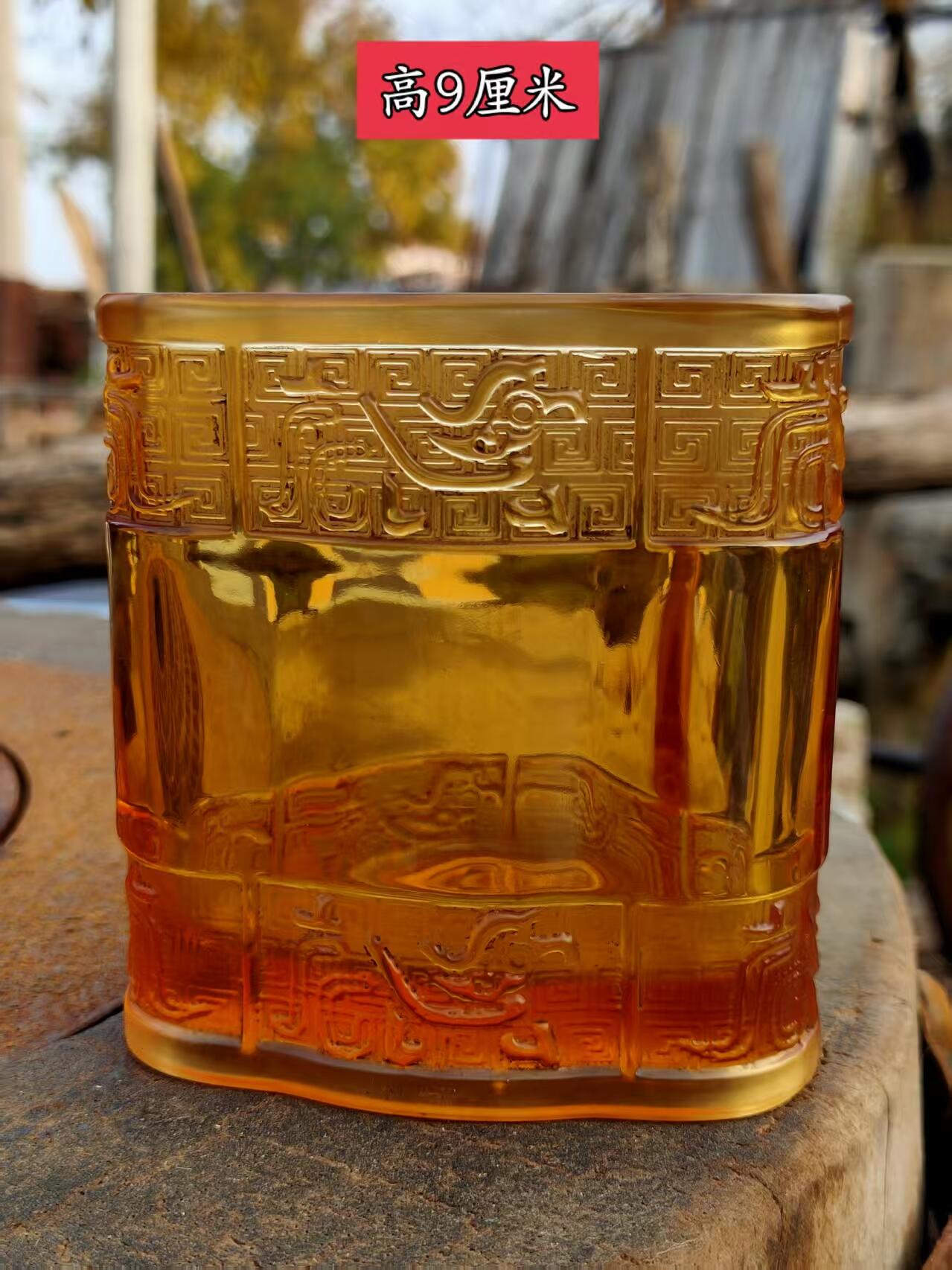 老琉璃笔筒  全品