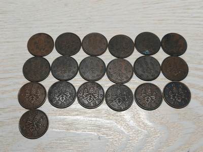 日本枫叶一钱19枚，昭和大正各年份，巧克力包浆，字口图案清晰，值得收藏 - 日本枫叶一钱19枚，昭和大正各年份，巧克力包浆，字口图案清晰，值得收藏