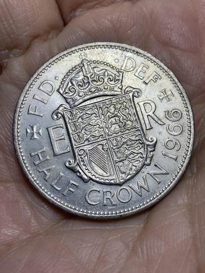 2025年第一百二十一场(总第一百四十七场）外国好品散币(免佣金) - 英国🇬🇧1966年半克朗(伊丽莎白二世青年桂冠第二版)