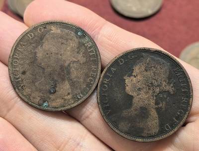 南宋泉阁俄币 外币 国币 专场第十八期 【送拍无额外佣金】 - 英国 1891/1892年 维多利亚1便士一对 通货